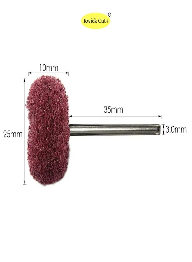 KWICK CUT + Kwick Cut+ 50Pcs Non-Woven Abrasive Polishing Wheels (10pcs Each Grit 120/180/320/400/600) | 1/8 inch (3mm) Shank Rotary Tool Buffing Wheels for Metal, Wood, Stainless Steel, Jewelry, Rust Removal - Image 2